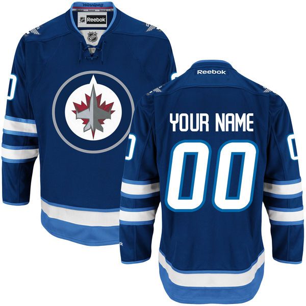 Winnipeg Jets Reebok NHL Custom Premier Home NHL Jersey - Navy Blue->->Custom Jersey